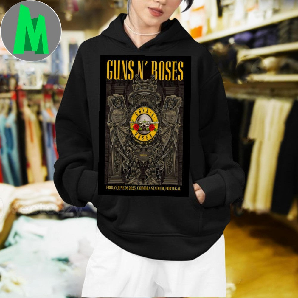 Guns N’ Roses Coimbra Portugal June 2025 Concert Poster Band Fan T-Shirt