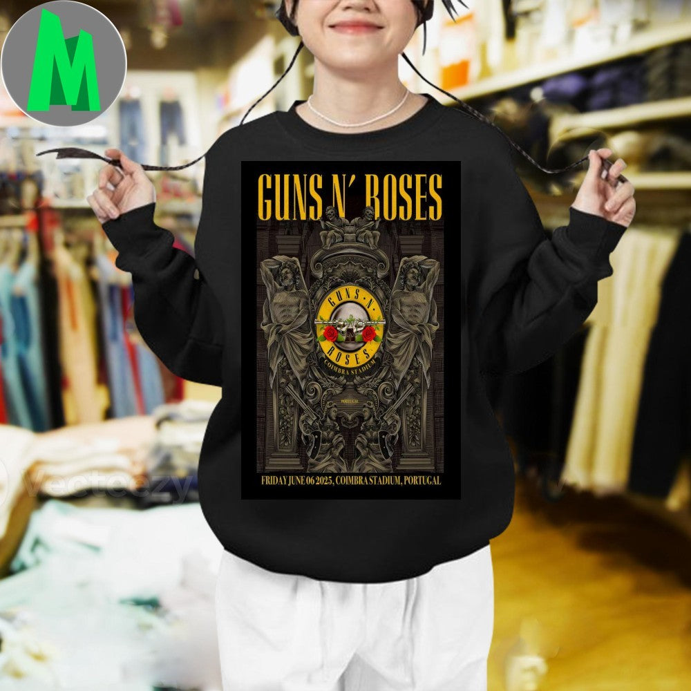 Guns N’ Roses Coimbra Portugal June 2025 Concert Poster Band Fan T-Shirt