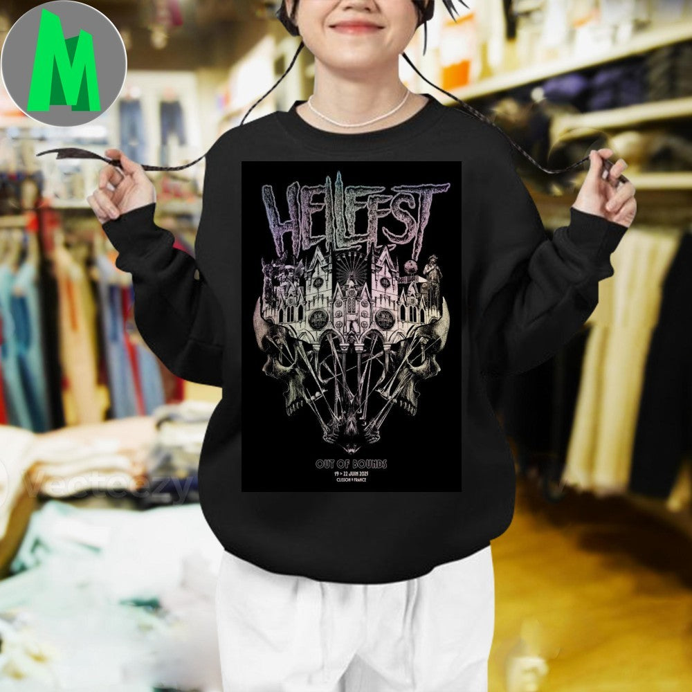 Hellfest Out Of Bounds 2025 Festival Poster Graphic T-Shirt