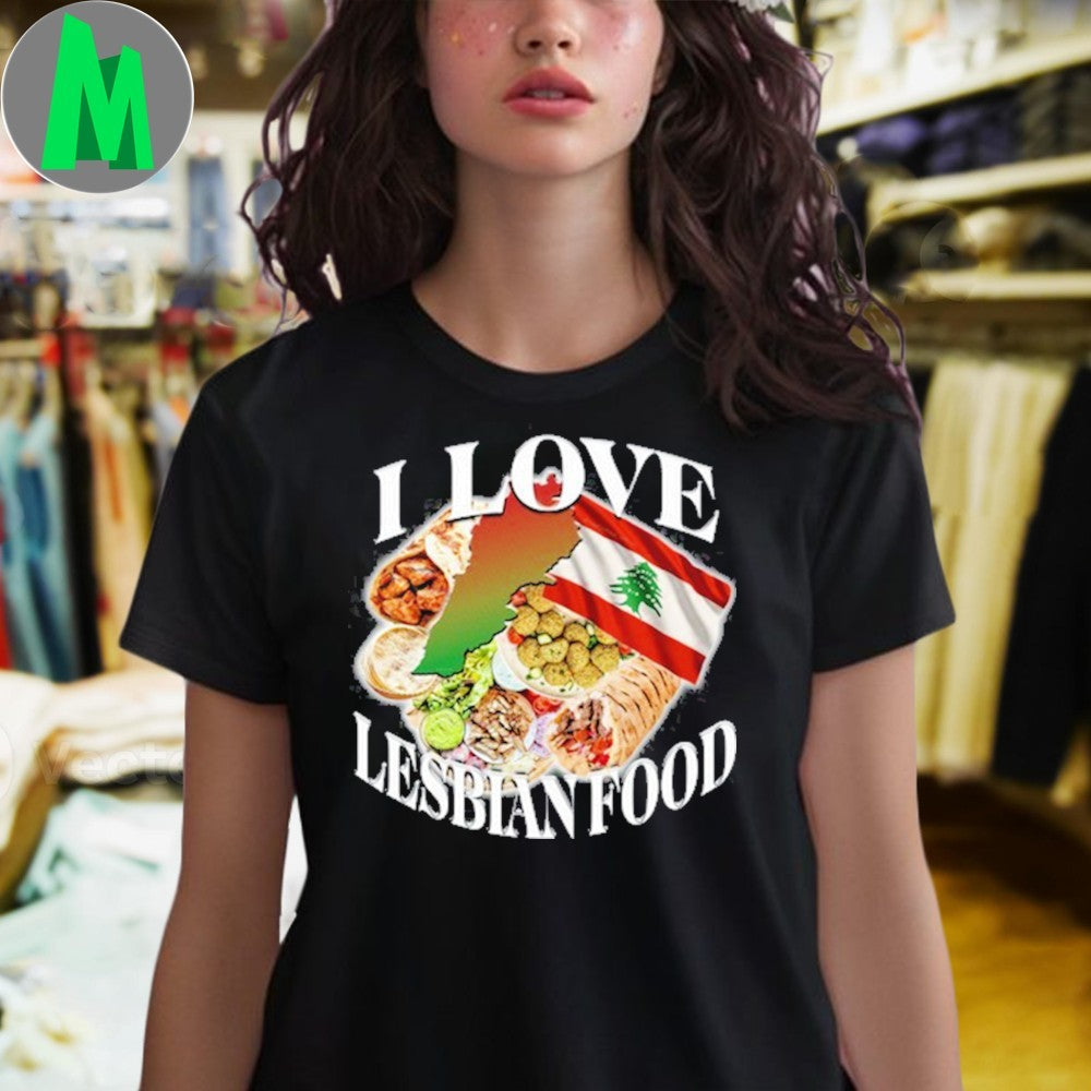 I Love Lebanese Food Flag Map Shirt