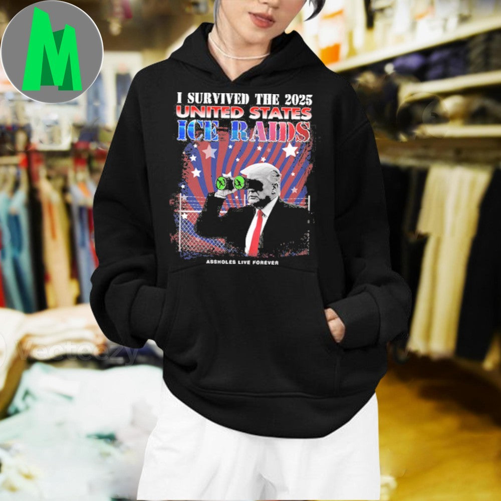 I Survived 2025 ICE Raids Donald Trump Political Shirt