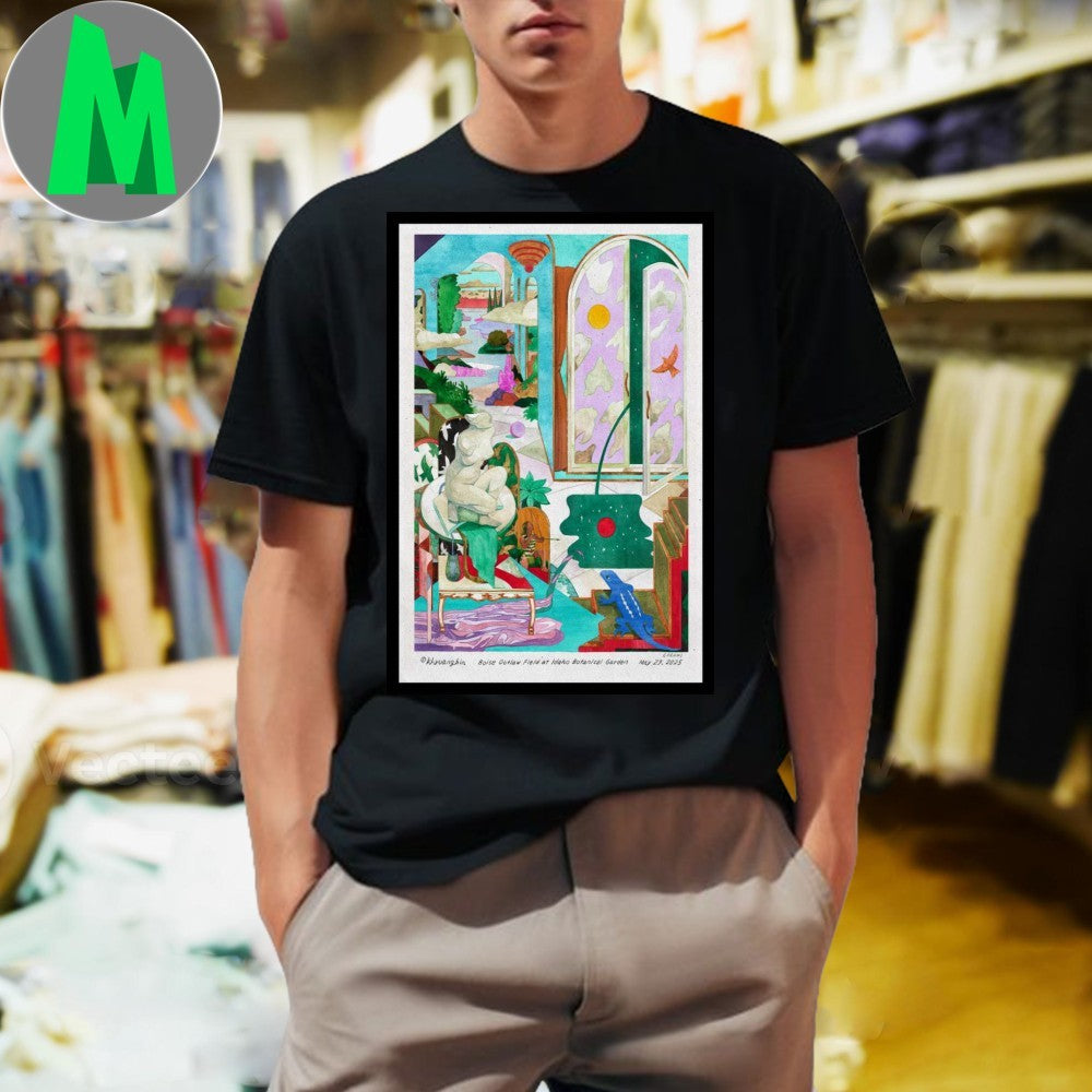Khruangbin 2025 Concert T-Shirt Outlaw Field Idaho Botanical Garden Graphic Tee Live Music Tour Merch