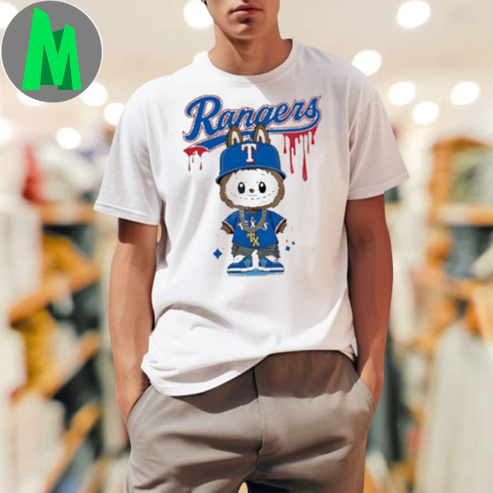 Labubu Texas Rangers Drip Graphic T-Shirt