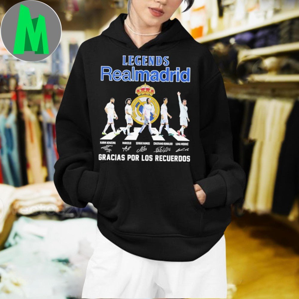 Legends Real Madrid Gracias Por Los Recuerdos Signature T-Shirt Football Fan Tee
