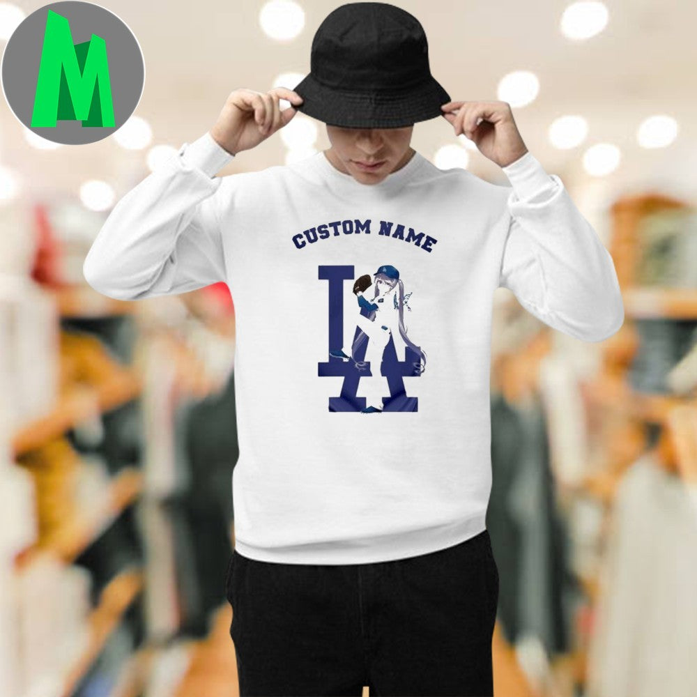 Los Angeles Dodgers Biboo Hololive Anime Baseball Shirt