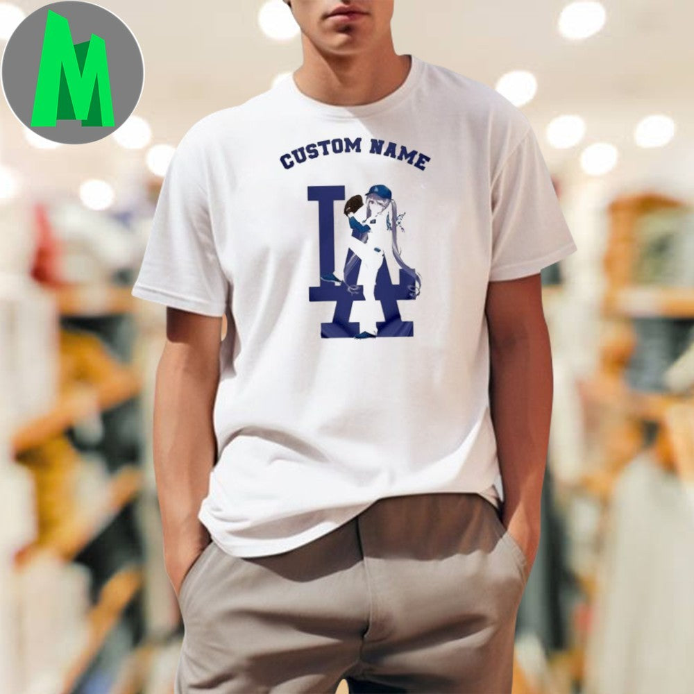 Los Angeles Dodgers Biboo Hololive Anime Baseball Shirt