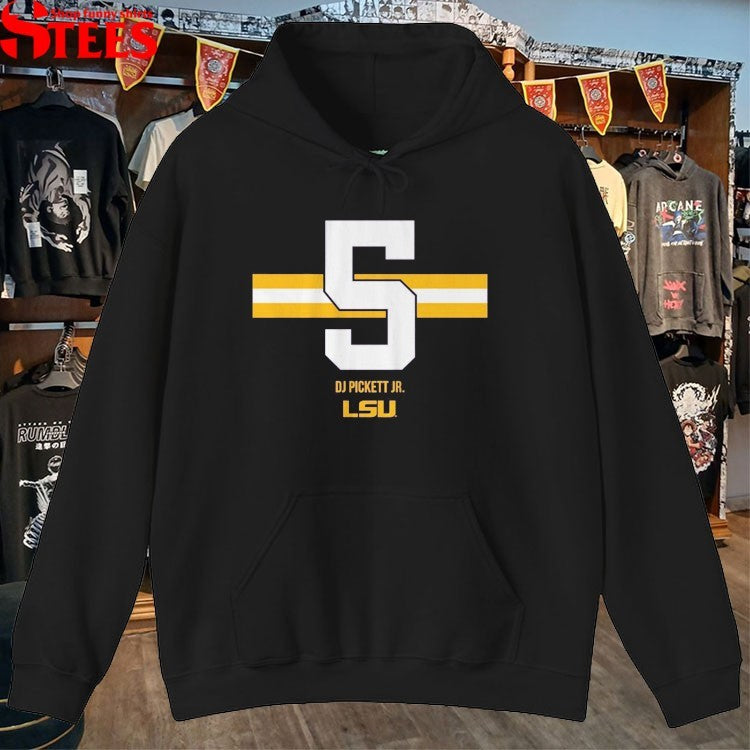 Lsu Football Dj Pickett Jr. Name Number Stripe T-shirt