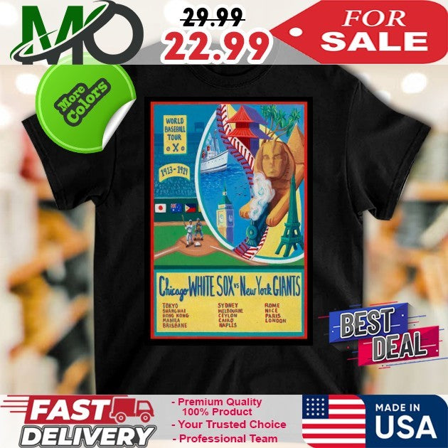 MLB Chicago White Sox vs New York Giants World Baseball Tour 2025 Commemorative Poster Fan Shirt
