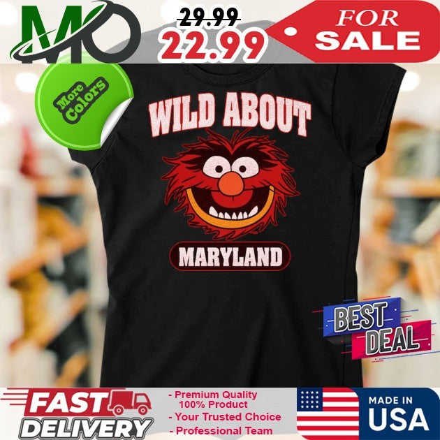 Maryland Terrapins x Muppets Blue 84 Unisex Wild About Maryland Shirt