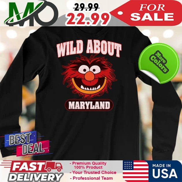 Maryland Terrapins x Muppets Blue 84 Unisex Wild About Maryland Shirt