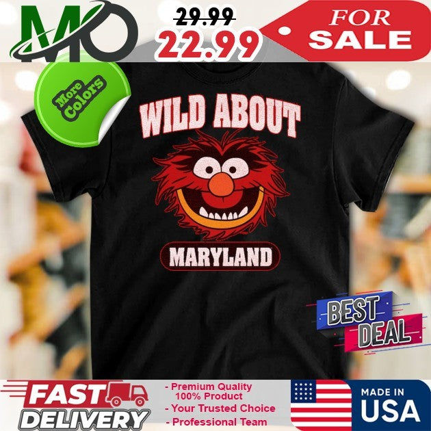 Maryland Terrapins x Muppets Blue 84 Unisex Wild About Maryland Shirt