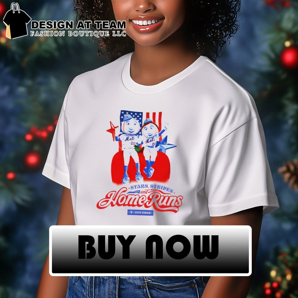 Mr. and Mrs. Met New York Mets Baseball Stars Stripes and Home Runs shirt