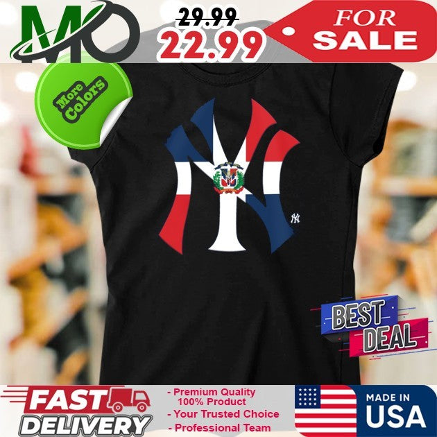 New York Yankees New Era Navy Dominican Republic Flag Logo T-Shirt
