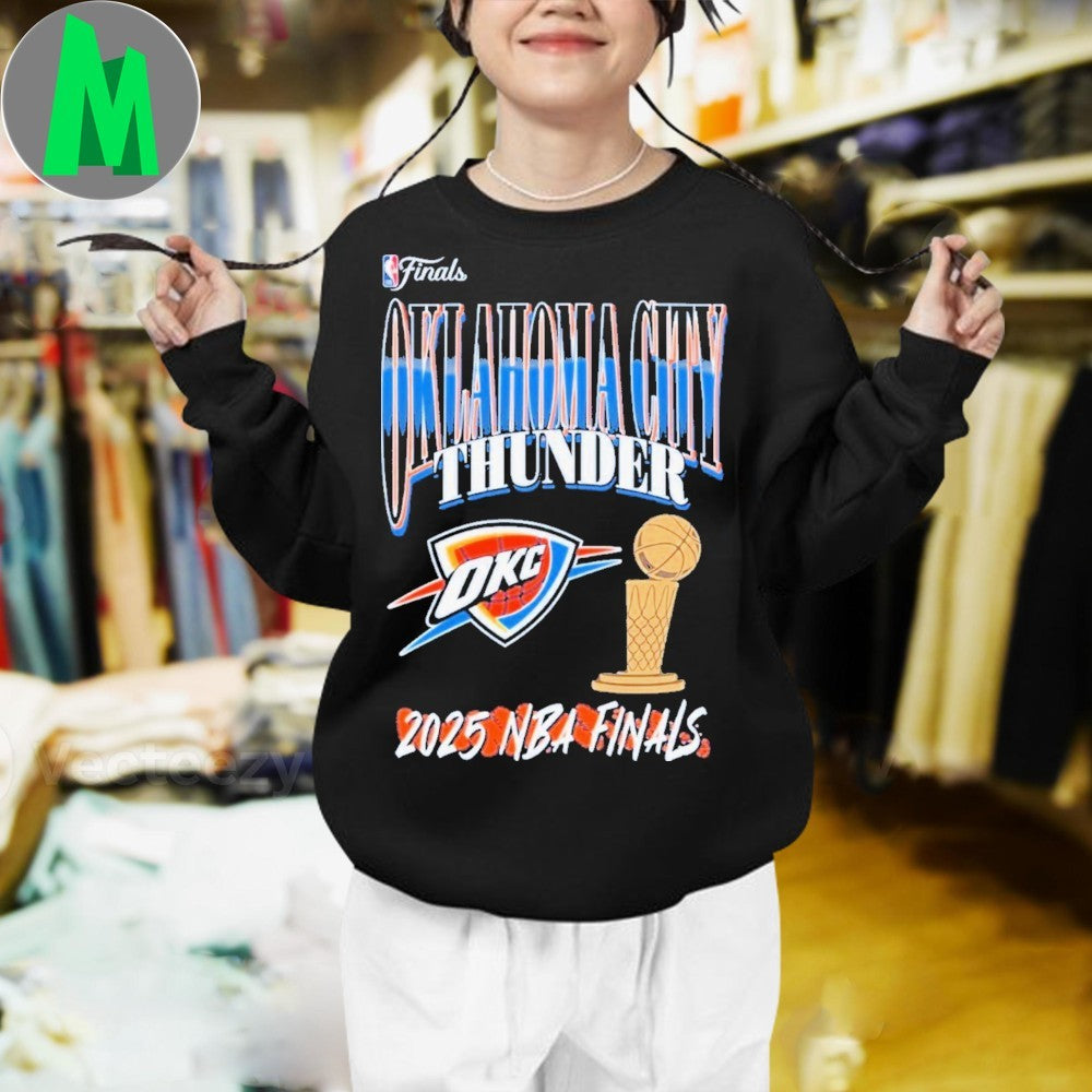 Oklahoma City Thunder Youth Blue 2025 NBA Finals Bold T-Shirt Basketball Fan Apparel Kids Graphic Tee