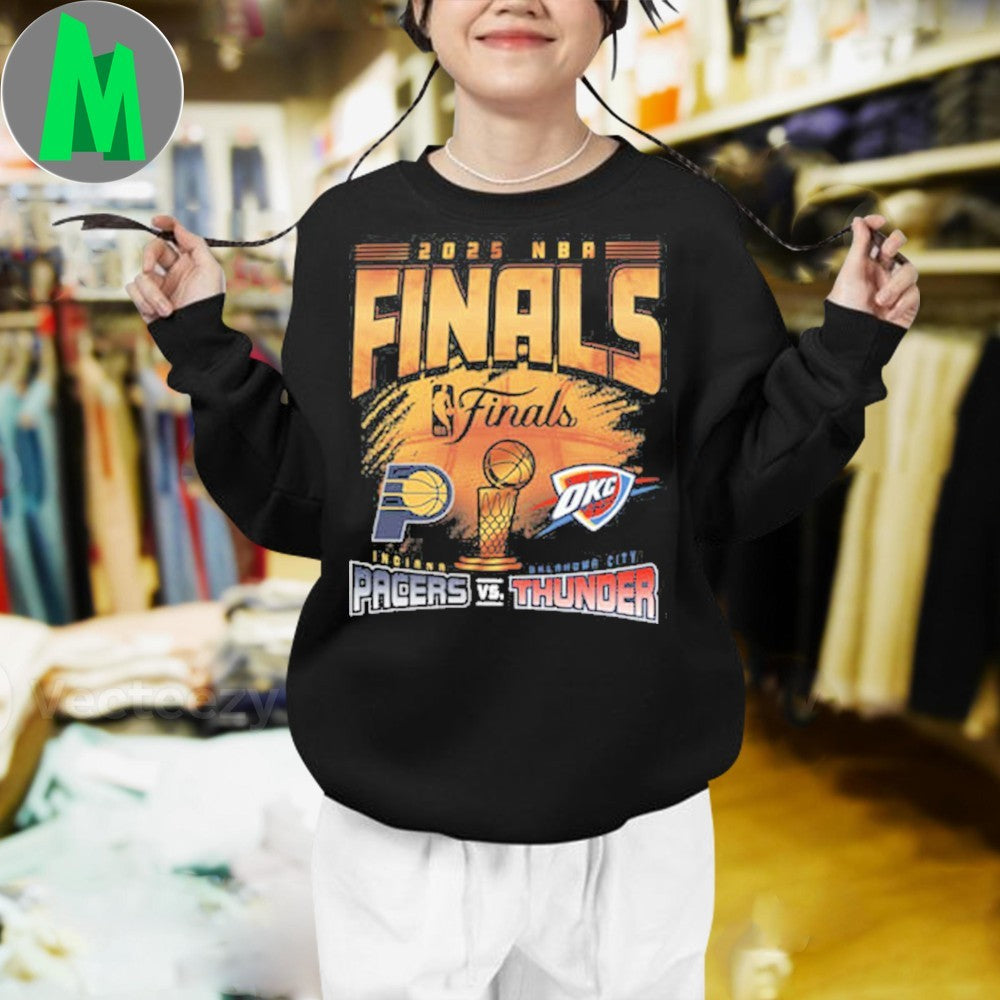 Oklahoma City Thunder vs Indiana Pacers 2025 NBA Finals Matchup T-Shirt Basketball Fan Apparel