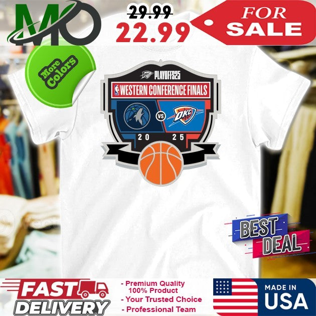 Oklahoma city thunder 2025 western conference finals shirt