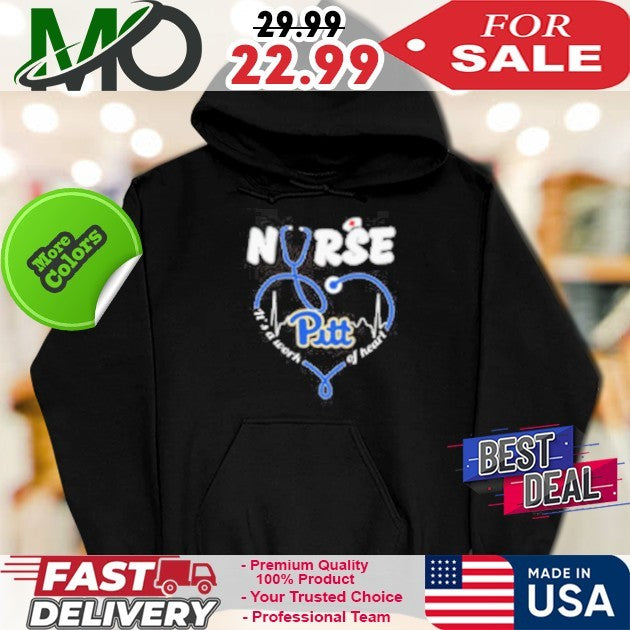 Pittsburgh Panthers Nurse It’s A Work Of Heart Heart Rate Map Headphones Fan Appreciation Shirt