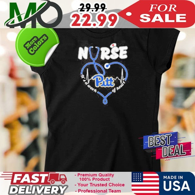 Pittsburgh Panthers Nurse It’s A Work Of Heart Heart Rate Map Headphones Fan Appreciation Shirt