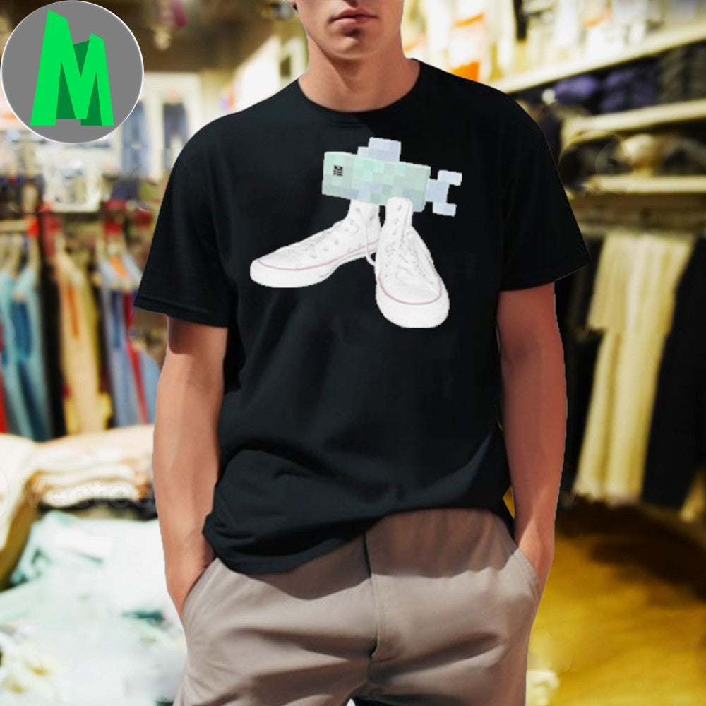 Pixelated Mermaid Legs Converse Shoes Graphic T-Shirt