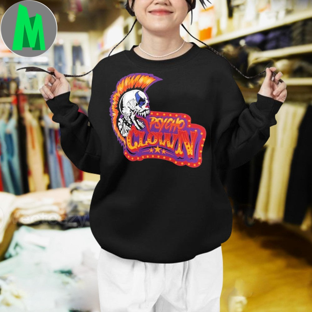 Psycho Clown AAA Mohawk Skull Wrestling Graphic T-Shirt