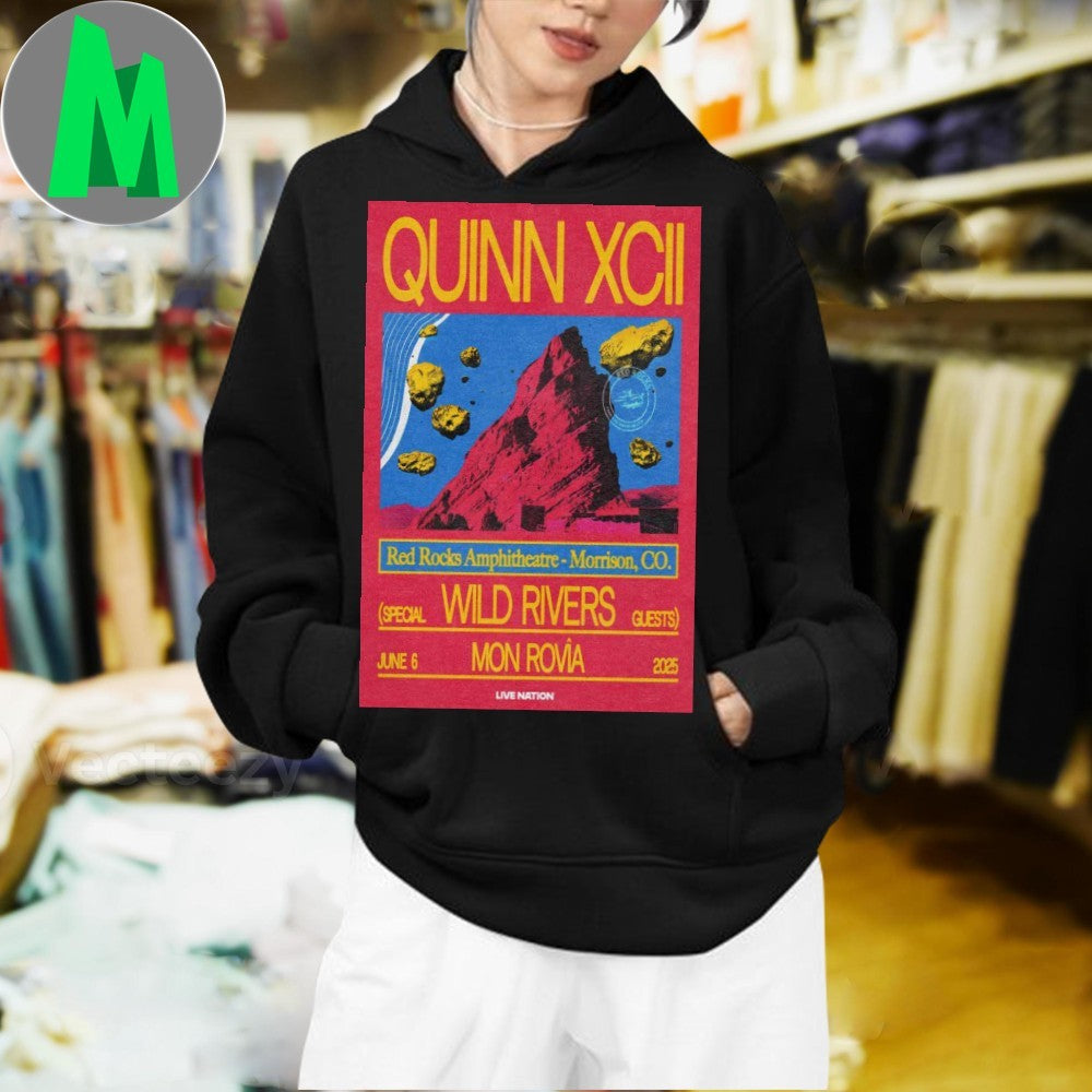 Quinn XCII Red Rocks Amphitheatre Morrison CO June 6 2025 Concert Poster T-Shirt