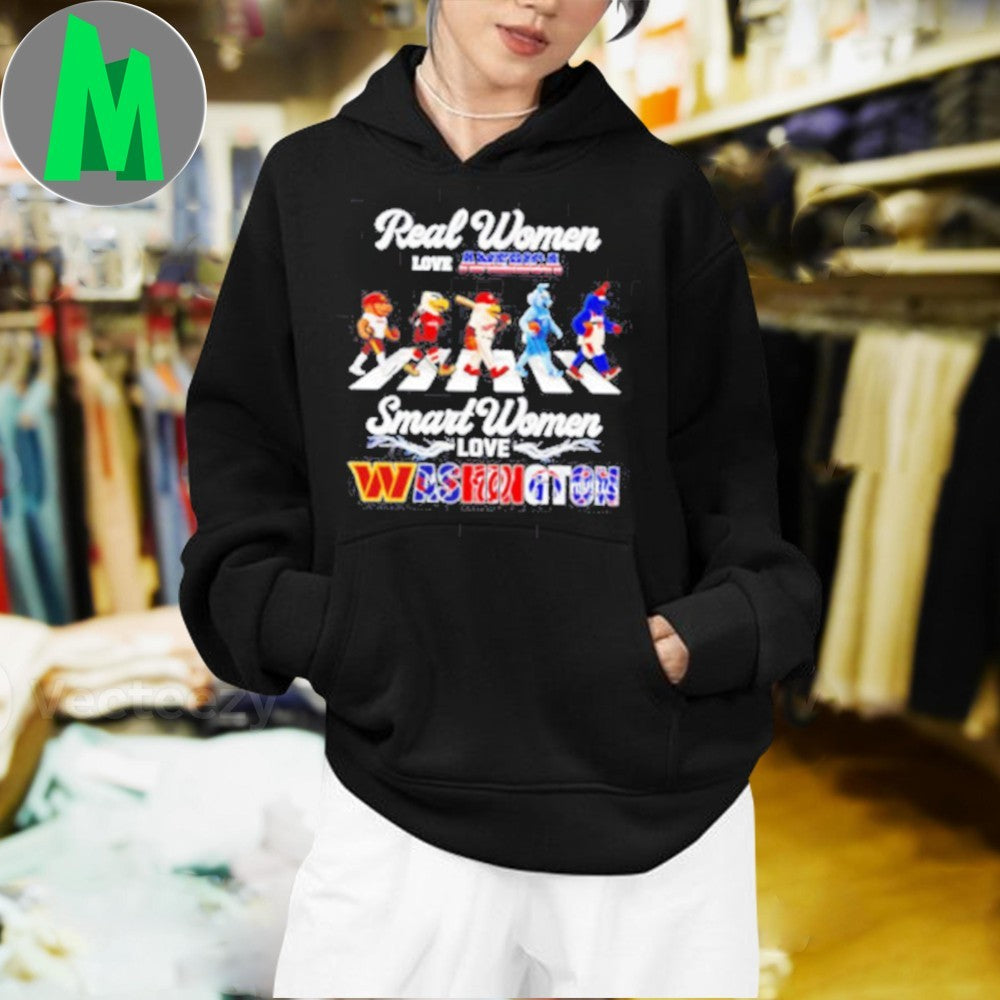 Real Women Love America Smart Women Love Washington Sports Mascot T-Shirt
