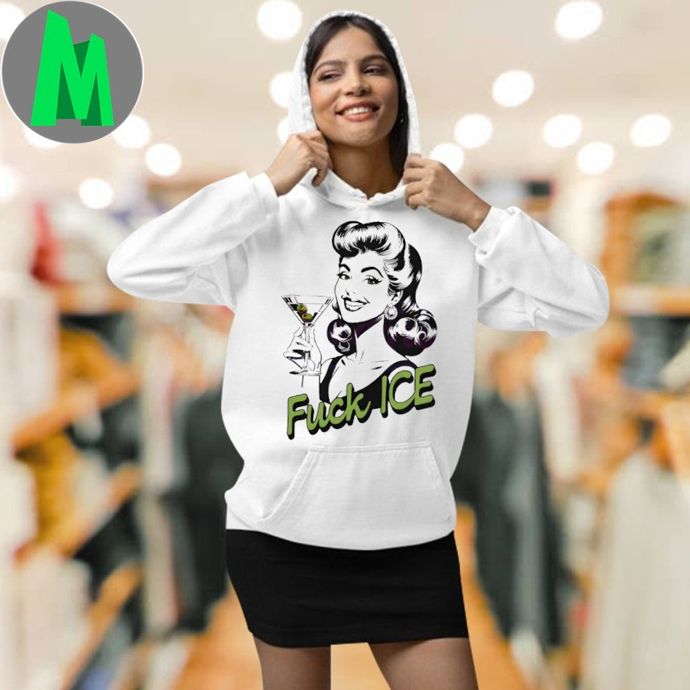 Retro Woman Fuck Ice Protest Feminist Cocktail Shirt