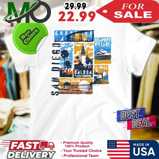 San Diego Collage Kona Coffee Dyed Shirt