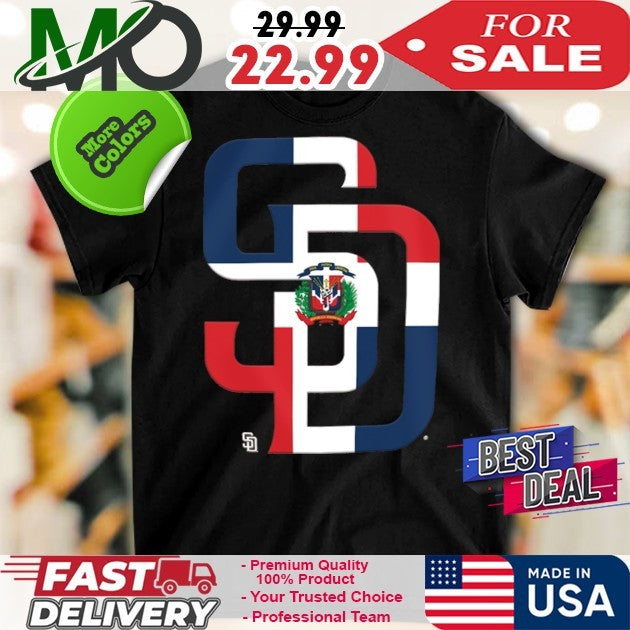 San Diego Padres New Era Brown Dominican Republic Flag Logo New 2025 T-Shirt