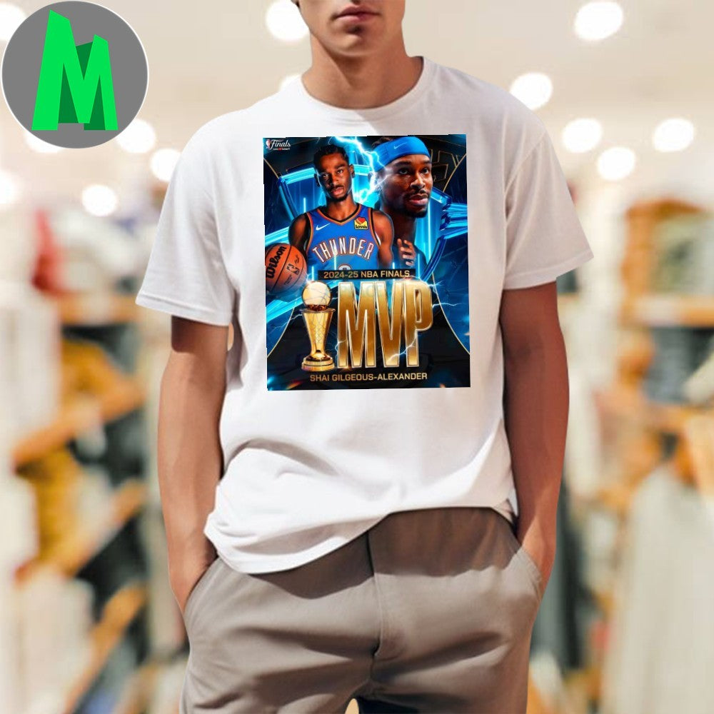 Shai Gilgeous Alexander 2025 Nba Finals Mvp Electric Thunder Tribute Shirt