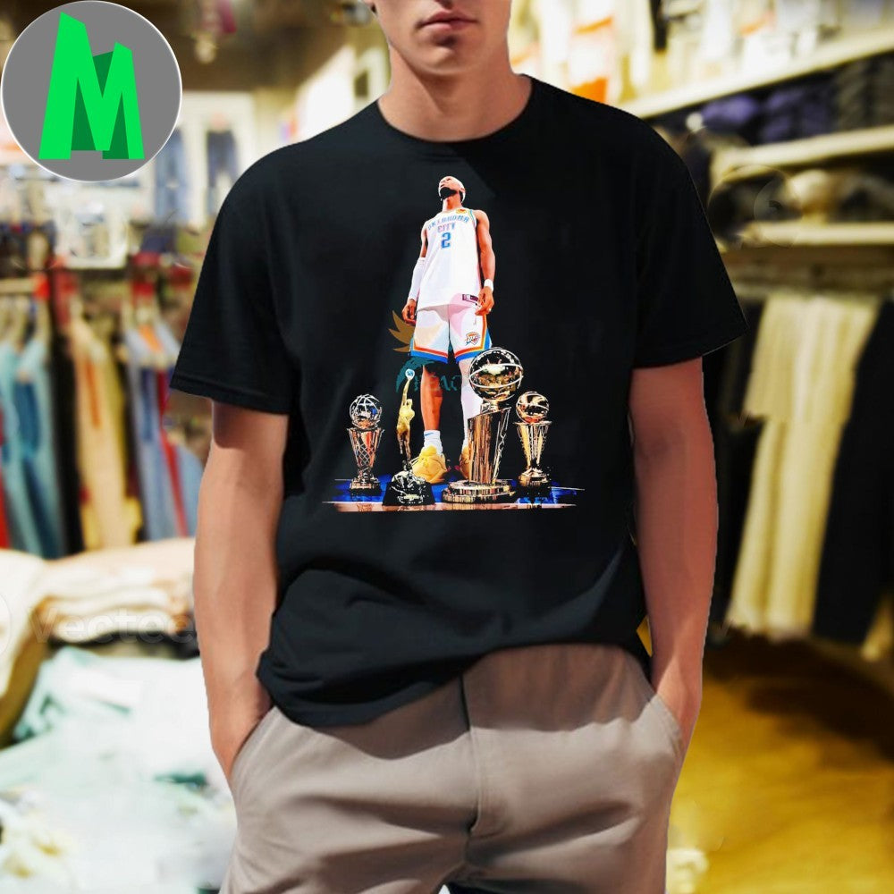 Shai Gilgeous Alexander 2025 Thunder White Jersey Trophy Showcase Shirt