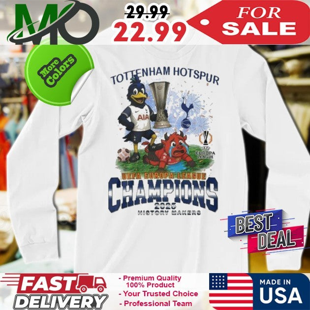 Tottenham Hotspur UEFA Europa League Champions 2025 History Makers Football Fan Shirt Premier League Collectible