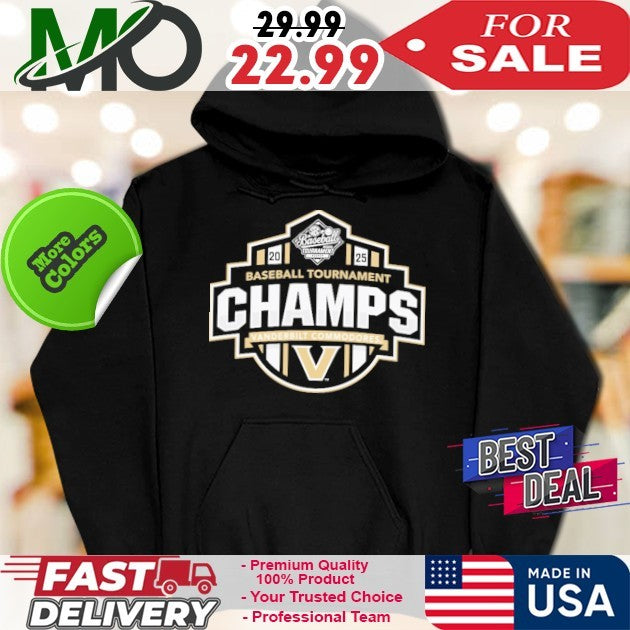 Vanderbilt Commodores 2025 SEC Baseball Conference Tournament Champions Locker Room Youth Fan T-Shirt – Blue 84 Commemorative Apparel