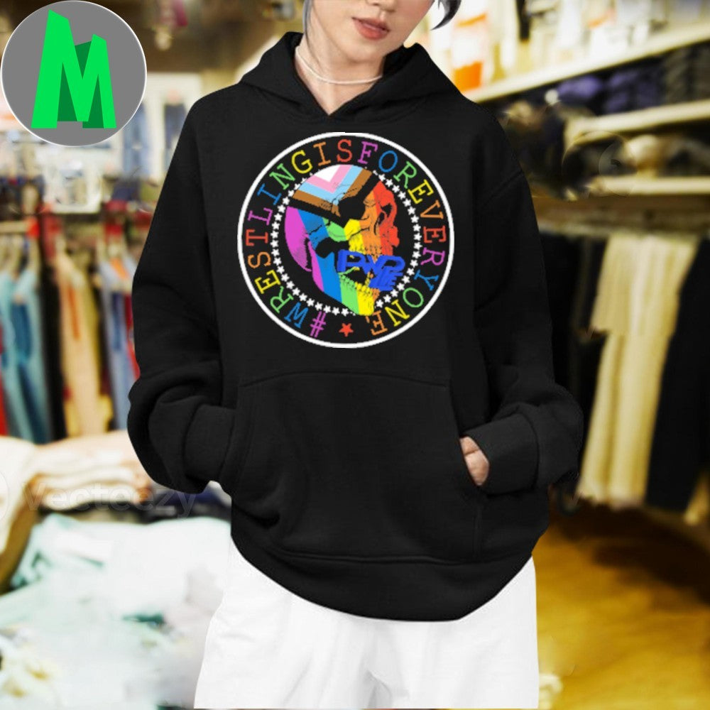 Wrestling Is For Everyone Rainbow Skull Shirt