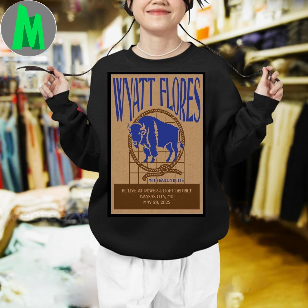 Wyatt Flores Kansas City 2025 Concert Poster T-Shirt Country Music Fan Apparel