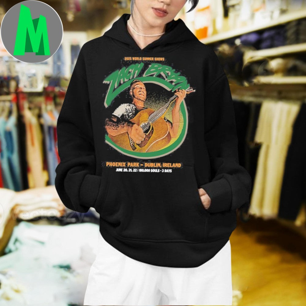 Zach Bryan 2025 World Summer Shows Dublin Ireland Concert T-Shirt