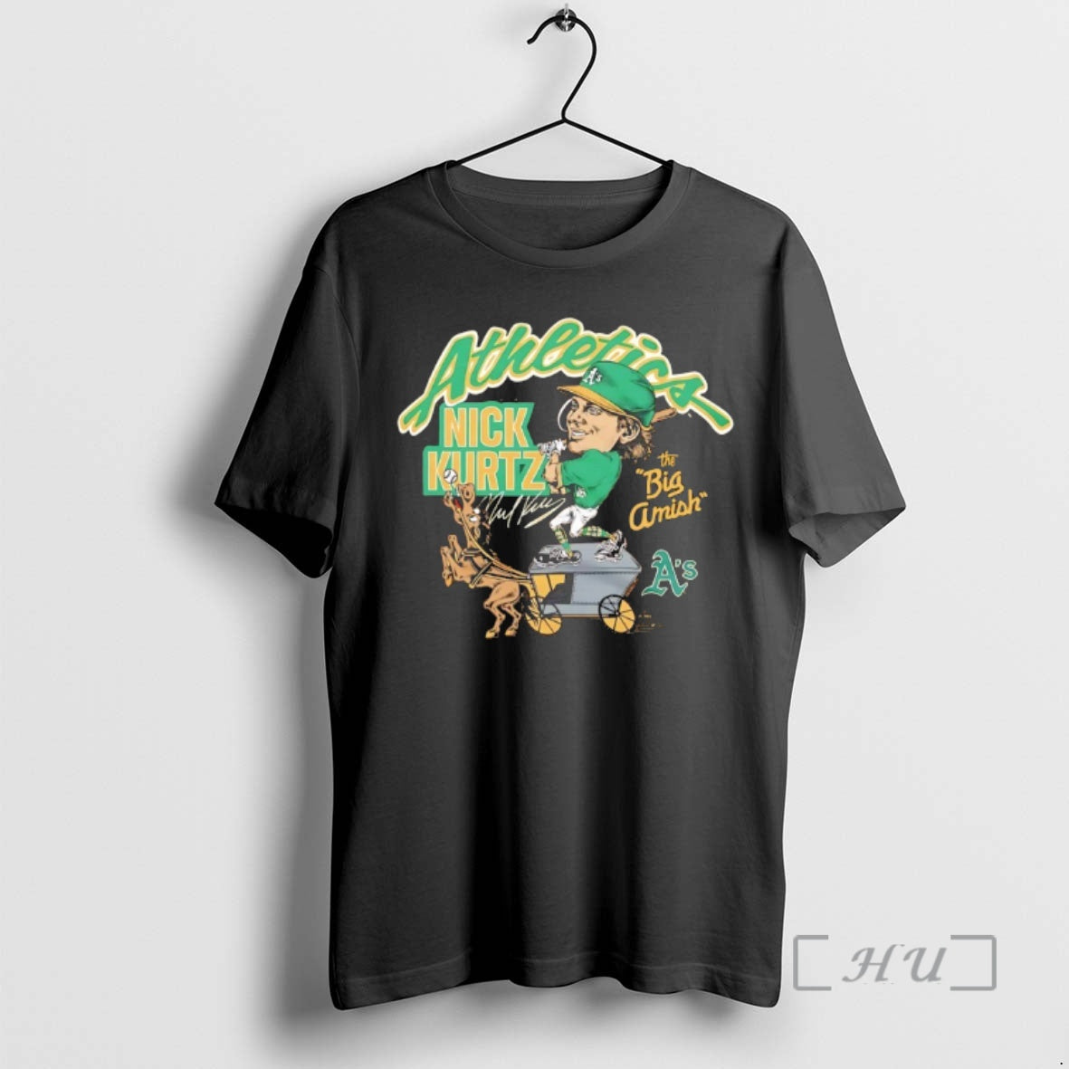 Officials Athletics Nick Kurtz The Big Amish Player Signature Caricature