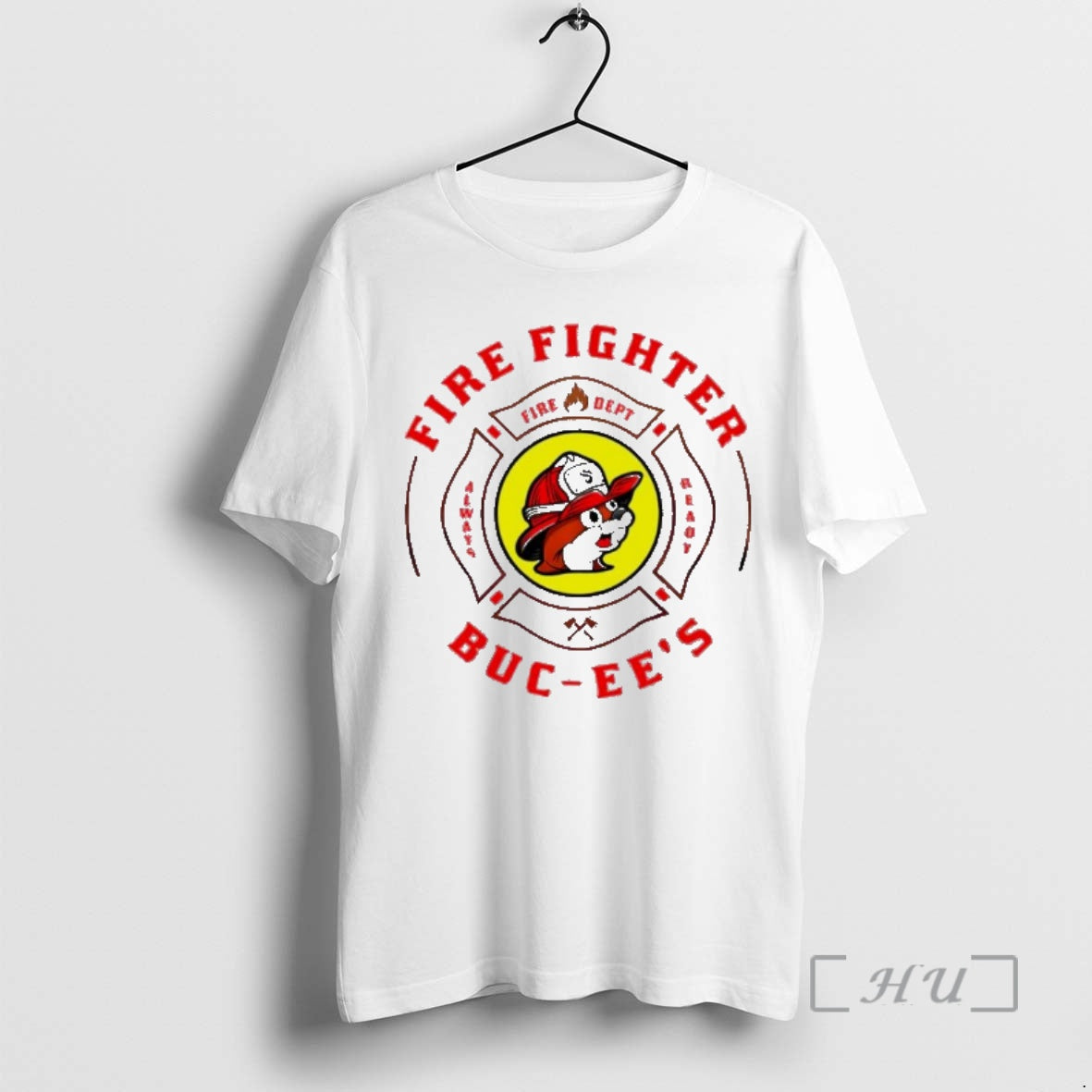 Officials Buc Ees Fire Fighter Always Ready Mascot Graphic