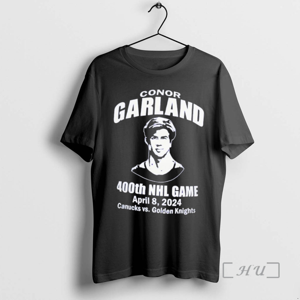 Officials Conor Garland Vancouver Canucks Hockey 400th Nhl Game April 8 2024 Premium T Shirts