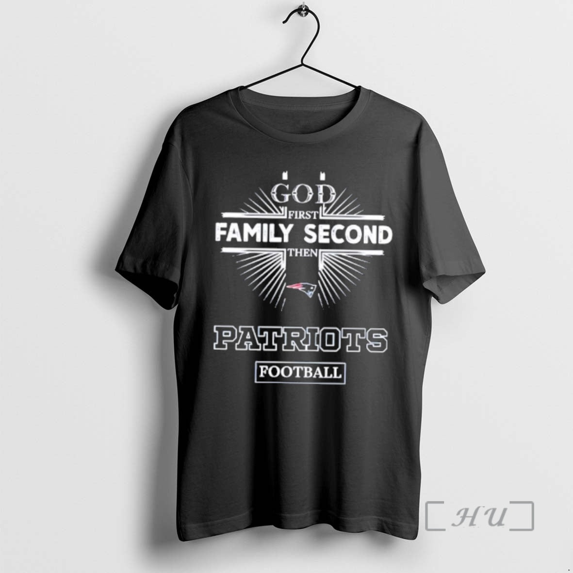 Officials God First Family Second Then Patriots Logo Football