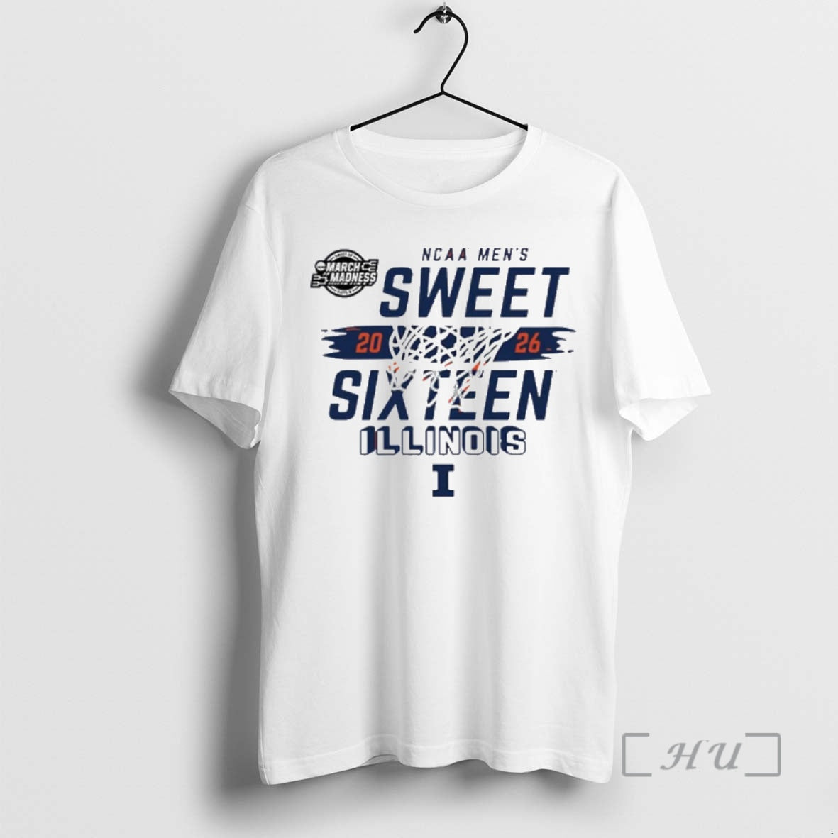 Officials Illinois Fighting Illini 2026 Ncaa March Madness Sweet 16 Bound Net Premium T Shirts