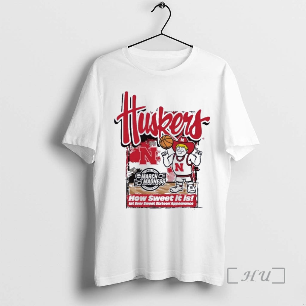 Officials Nebraska Cornhuskers 2026 Ncaa March Madness First Ever Sweet 16 Premium T Shirts Sweater