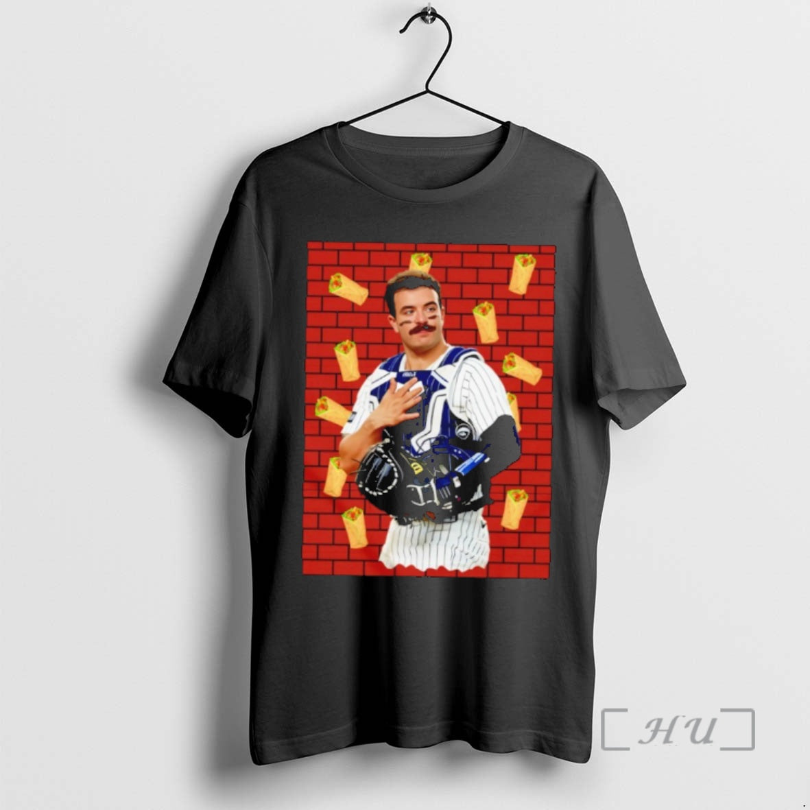 Officials New York Yankees Austin Wells Brick Wall Featuring Falling Burritos Premium T Shirts Sweater