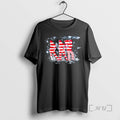 Officials Red And White Striped Silhouettes Stars Graphic Art