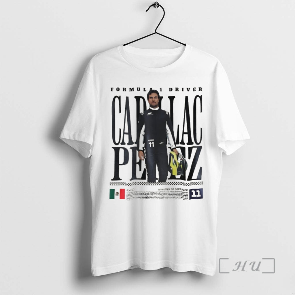 Officials Sergio Perez 11 Formula 1 Racing Checo Minister Of Defence 2026 Premium T Shirts