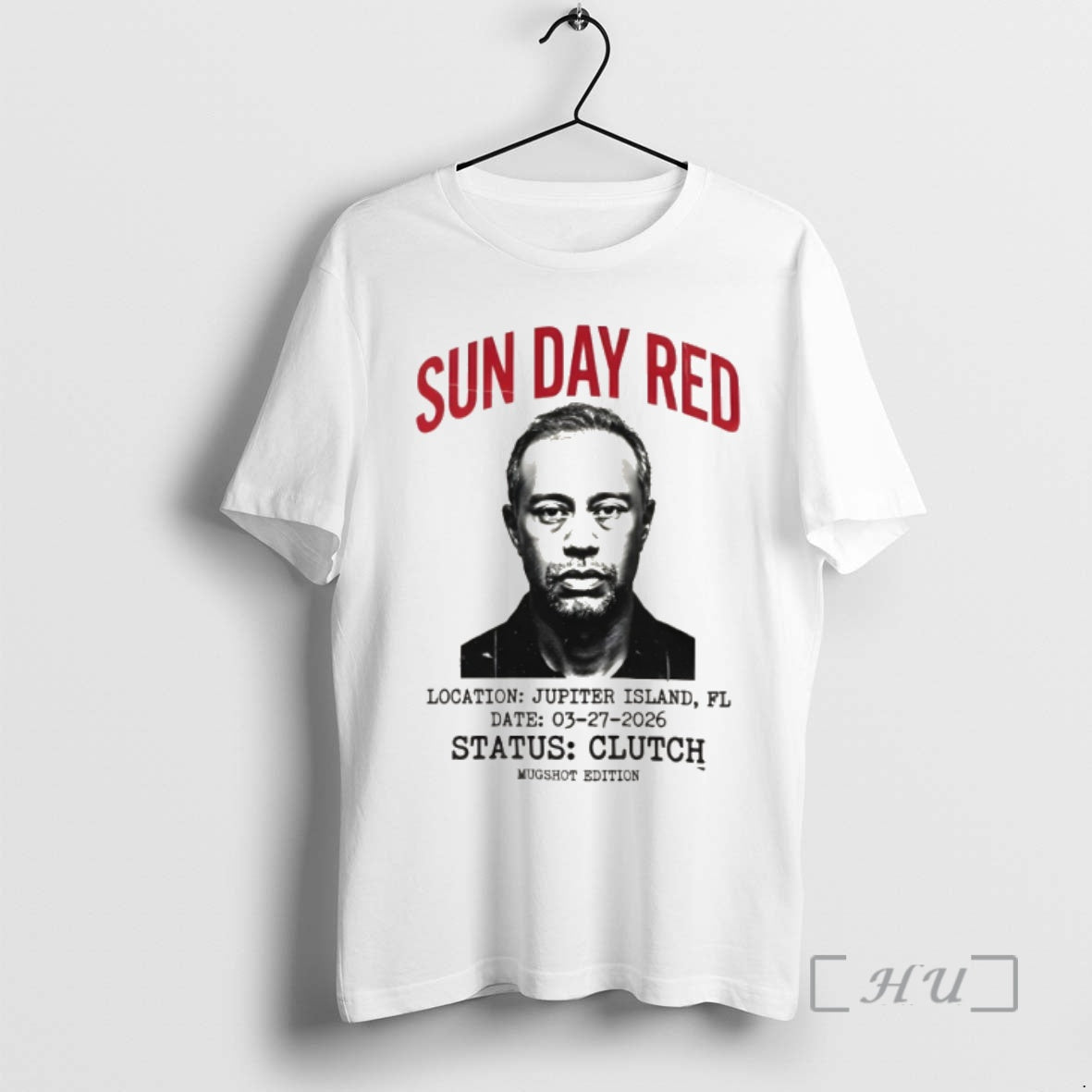 Officials Tiger Woods Sun Day Red Iconic Mugshot Location Jupiter Island Premium T Shirts Sweater