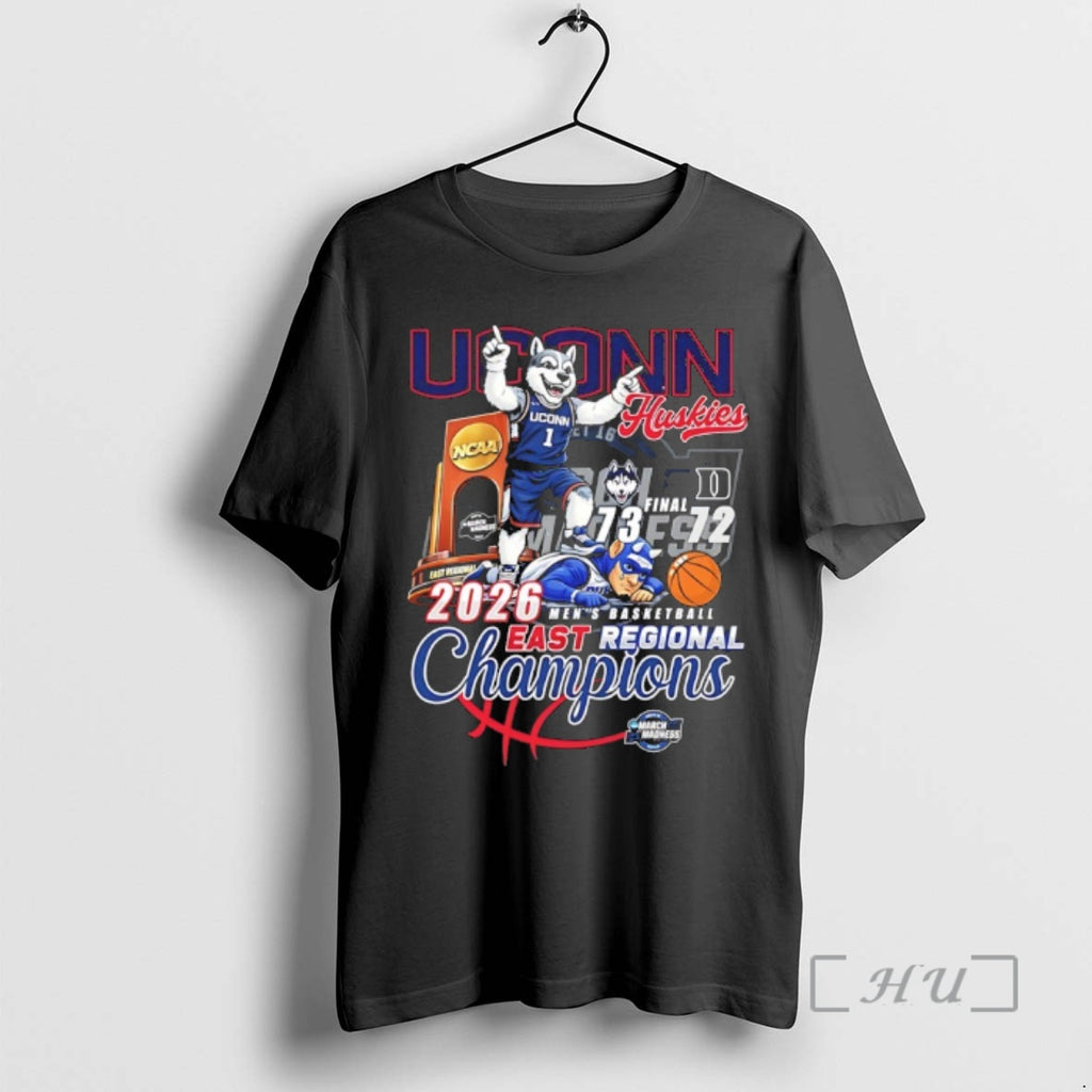 Officials Uconn Beat Duke Won The 2026 East Regional Champions Mascot Premium T Shirts Sweater