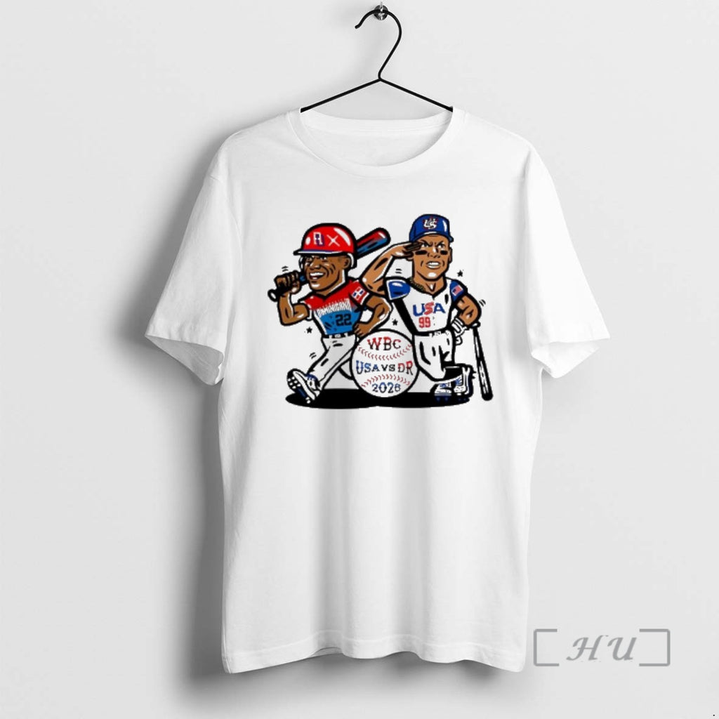 Officials Wbc Baseball Usa Vs Dr 2026 Dominicana 22 And Usa 99 Premium T Shirts