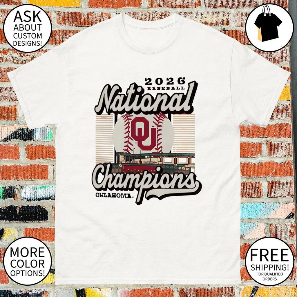 Oklahoma Sooners 2026 NCAA Baseball Men’s College World Series Champions Stadium shirt