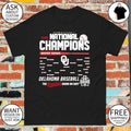 Oklahoma Sooners Baseball 2026 NCAA Baseball Men’s College World Series Champions Bracket shirt